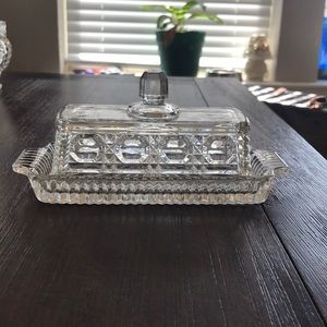 Crystal butter dish